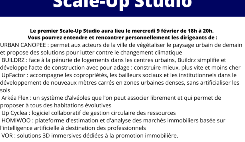 Un nouveau format : Le Scale-up Studio