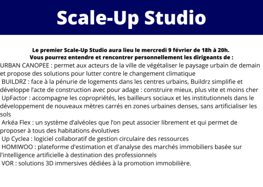 Un nouveau format : Le Scale-up Studio